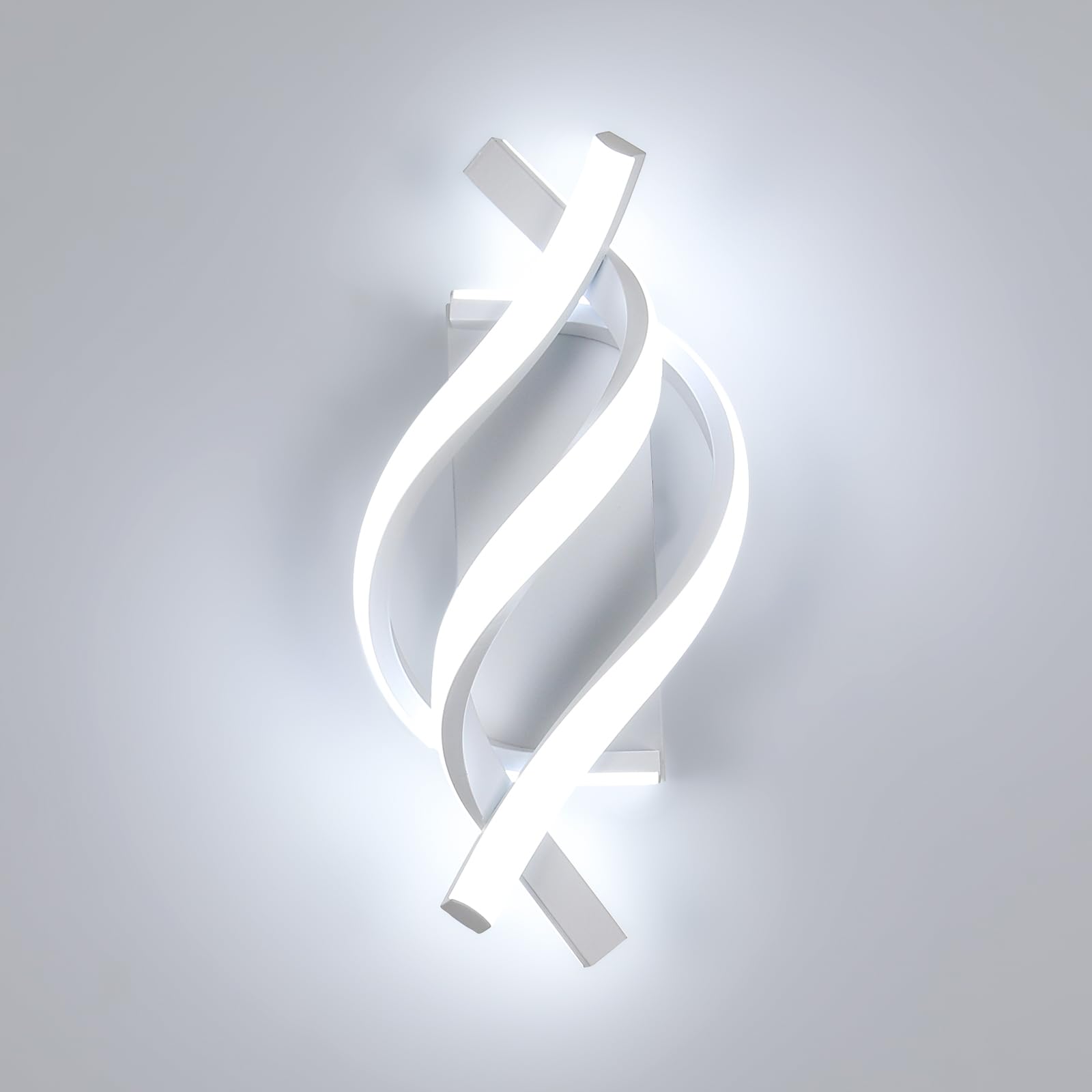 Dorlink Modern LED Wall Light 22W White Spiral Aluminum Modern LED Wall Lamp, 6500K Cool Light Indoor Wall Lighting Fixtures for Bedside, Hallway, Stair, Living Room, Bedroom — image 1