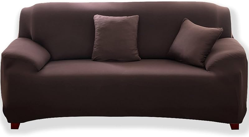 Teynewer 1-Piece Stretch Sofa Cover (1 Seater) Brown