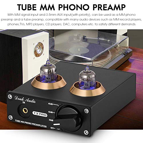 Vacuum Tube Phono Preamp, MM Turntable Preamplifier for Record Player