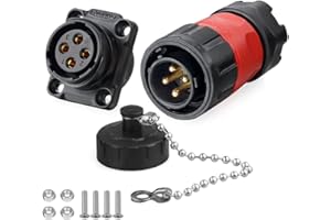 CNLINKO YM-20 Industrial Waterproof Connector IP68 Circular Aviation Plug PBT Plastic Shell M20 2-12 Pin Flange Socket (4-Pin)