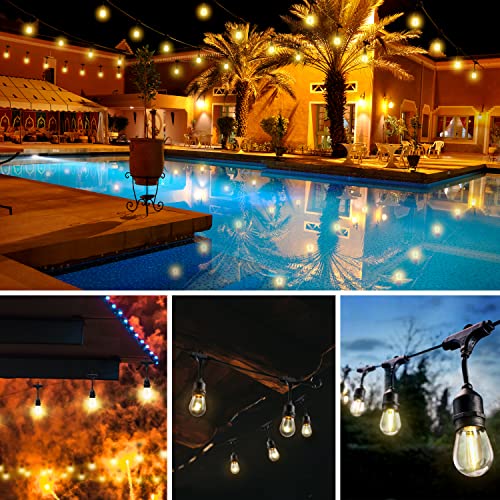 Honeywell 48 FT Outdoor String Lights, Commercial Grade Waterproof LED