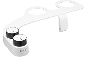 Omigo Element Bidet Attachment Non-Electric Thin Modern Design, Dedicated Rear and Front Self-Cleaning Nozzles with Pressure Control Dial (Dual Temp, Black)