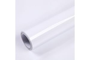 15.8"x 118"White Wallpaper Self Adhesive Film Vinyl Paper for Countertops Kitchen Cabinet Peel and Stick Wallpaper Waterproof