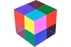 ZhuoChiMall CMY Color Cube, 3.15 inch (80mm) Mixing Color Cube, Colorful Acrylic Prism for Home or Office Desktop Decoration, Science Learning Physic Toys Educational Gifts for Kids…