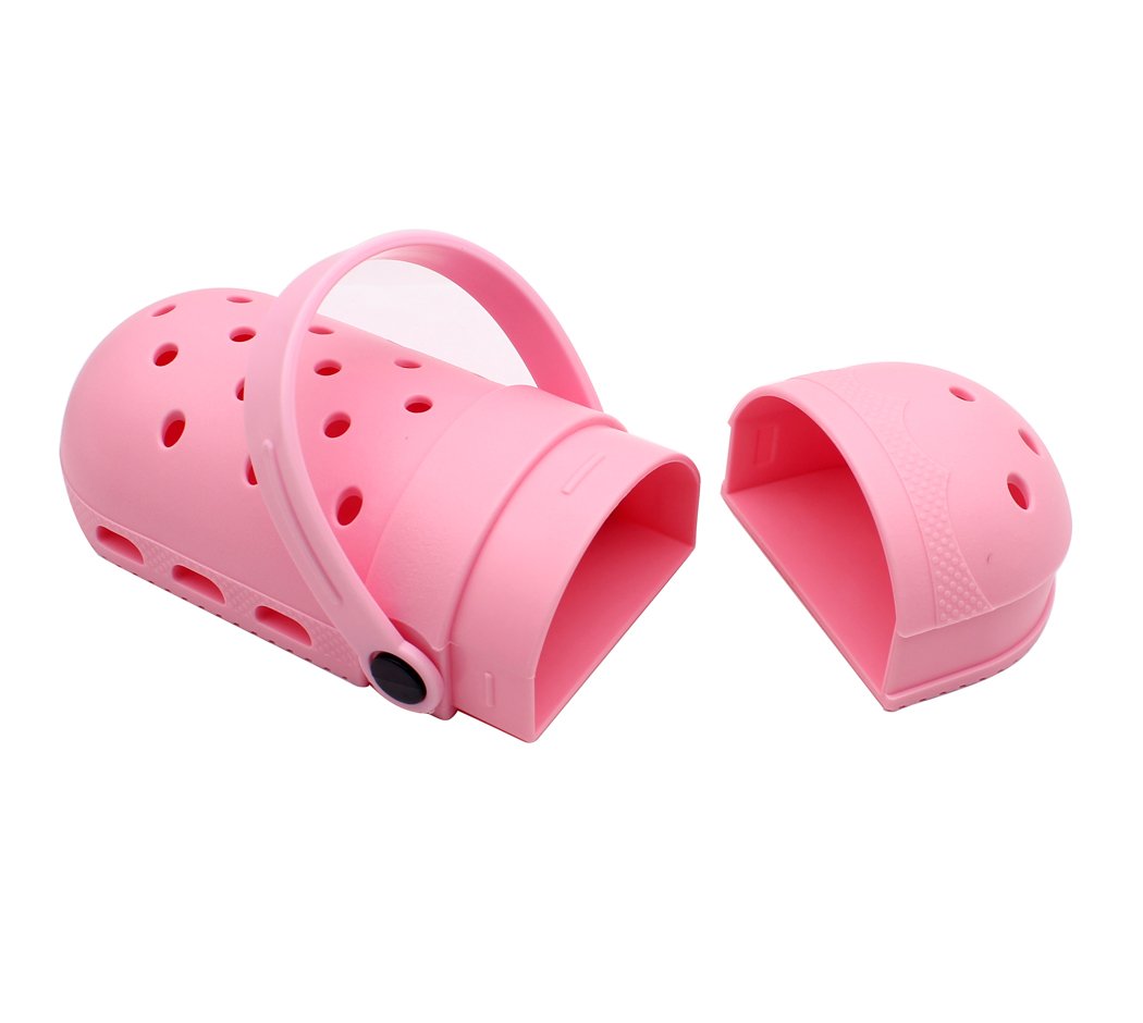 Hillento Silicone Pencil Case, Hole Shoes Design Pencil Bag Large Capacity Pencil Holder School Supplies Stationery Case, Cute Gift for Kid Student, Pink