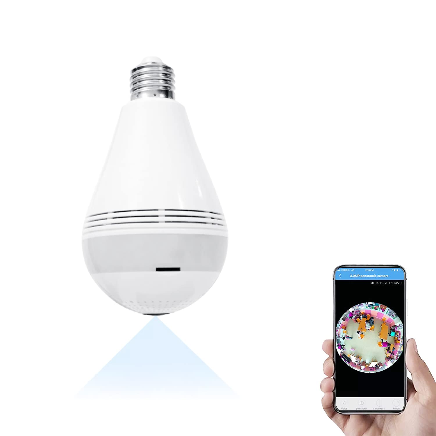 COSULAN V380 Light Bulb Camera, WiFi Floodlight Security Camera