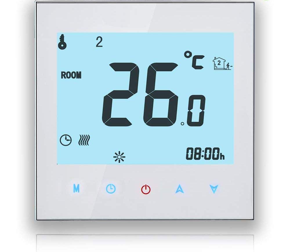 Underfloor Heating Express LCD WiFi Touch Screen Thermostat - WiFi Connection (16A, White)