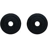 Unipack Cast Iron 1.14-inch Center Hole Weight Plate Set for Dumbbell, Barbell, Weightlifting, Strength Training-1.25lb, 2.5lb, 5lb, 10lb