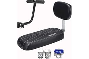 Moovul Rear Seat Cushion Armrest Footrest Set,Bicycle Bike Back Safety Cushion Armrest Handrail Rear Feet Pedals,Black