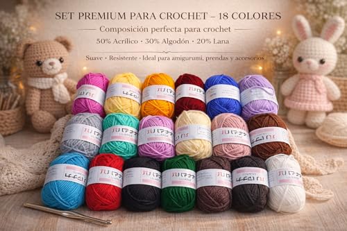 Crochet Kit Beginners Crochet Kit 105 Pieces- Adult Crafts Crochet Kit Beginners Premium - Includes 18 Balls of Yarns, Crochet Needles, Markers, Crochet Yarn, Scissors...