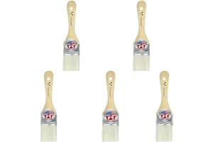 Colorantic | Flat White Silk Brush Chalk Art Paint Brushes Kit | and Craft Home Decor Varnish (Bundle of 5 Snow White Brushes)