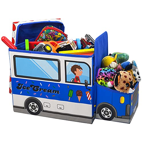 Junior size Toy box for kids, KAP Decorative ice cream truck storage