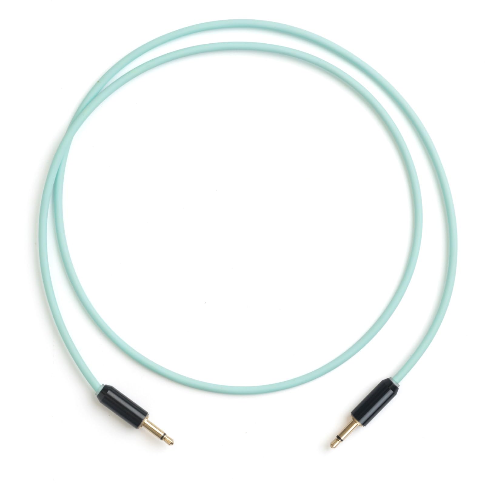 MyVolts Candycords Halo LED patch cables 2-pack, straight mini mono jack to straight mini mono jack, 50cm, Mint Green