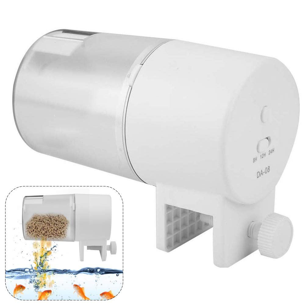 Pssopp Aquarium Automatic Fish Feeder Fish Tank Auto Food Timer Feeder Vacation Weekend Fish Food Dispenser for Fish Turtles Newts and Frogs