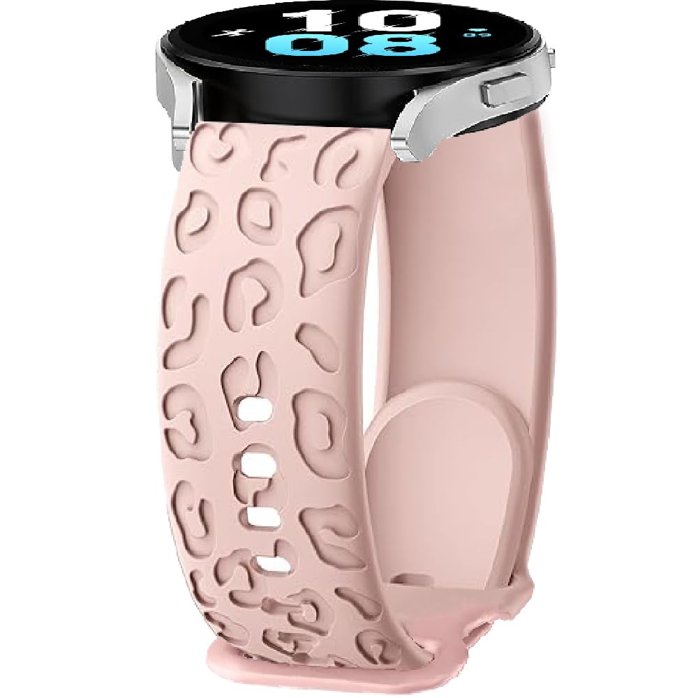 FYISWHO Watch Strap Silicone for Amazfit GTS 4/4 Mini/3/GTS 2/2e/2Mini/GTR Mini/GTR 42mm, 20mm Leopard Bracelet Sport Replacement Band for Amazfit Active 2/Active 3/Bip 3/3 Pro/U/U Pro/S/S Lite
