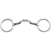 Lenza Traders Loose Ring Ported Barrel Horse Bits Blue Sweet Iron Alloy &ndash; Comfort Snaffle with Tongue Relief, Gentle Training Bits for Sensitive Horses, Soft Contact Riding