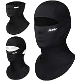 ILM Adult Motorcycle Balaclava Face Mask for Ski FM01A Men Women Black | Earbud/Braid Channels, Windproof, Stretch, Helmet-Compatible, Motorbike/Snowboard/Cycling