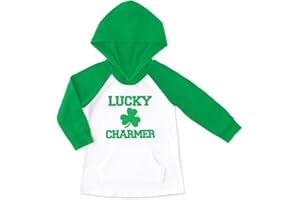 BesserBay Unisex Kids St Patrick's Clover Raglan Hoodie Kangaroo Pocket Sweatshirt 1-10 Years