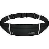 SooGree Slim Running Belt Sport Fanny Pack, Reflective Waist Pack, Waterproof Phone Holder, Jogging Pouch for Phone Money, Black