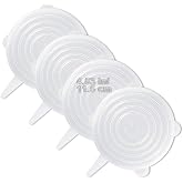 LELE LIFE 4 Pack Same Size Silicone Stretch Lids, Thicker Reusable Sturdy Silicone Container Cover, Expandable Food Storage Covers, Dishwasher and Freezer Safe, 4.53in(11.5cm)
