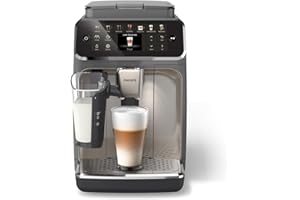 Philips 4400 Series Fully Automatic Espresso Machine, LatteGo Milk System, Integrated Grinder, 12 Hot & Iced Coffee Pre-Sets, Quick Start, SilentBrew, 15-Bar Pressure, Black Chrome (EP4444/90)