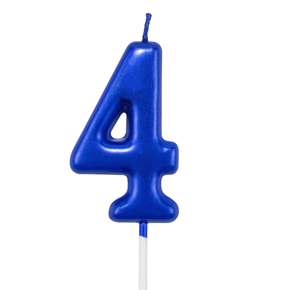 Photo 1 of Blue Birthday Candles 4 Candle 4th Four Years Cake Bady Roman Numberal Cool Number Candle No 40 41 42 43 44 45 46 47 48 49