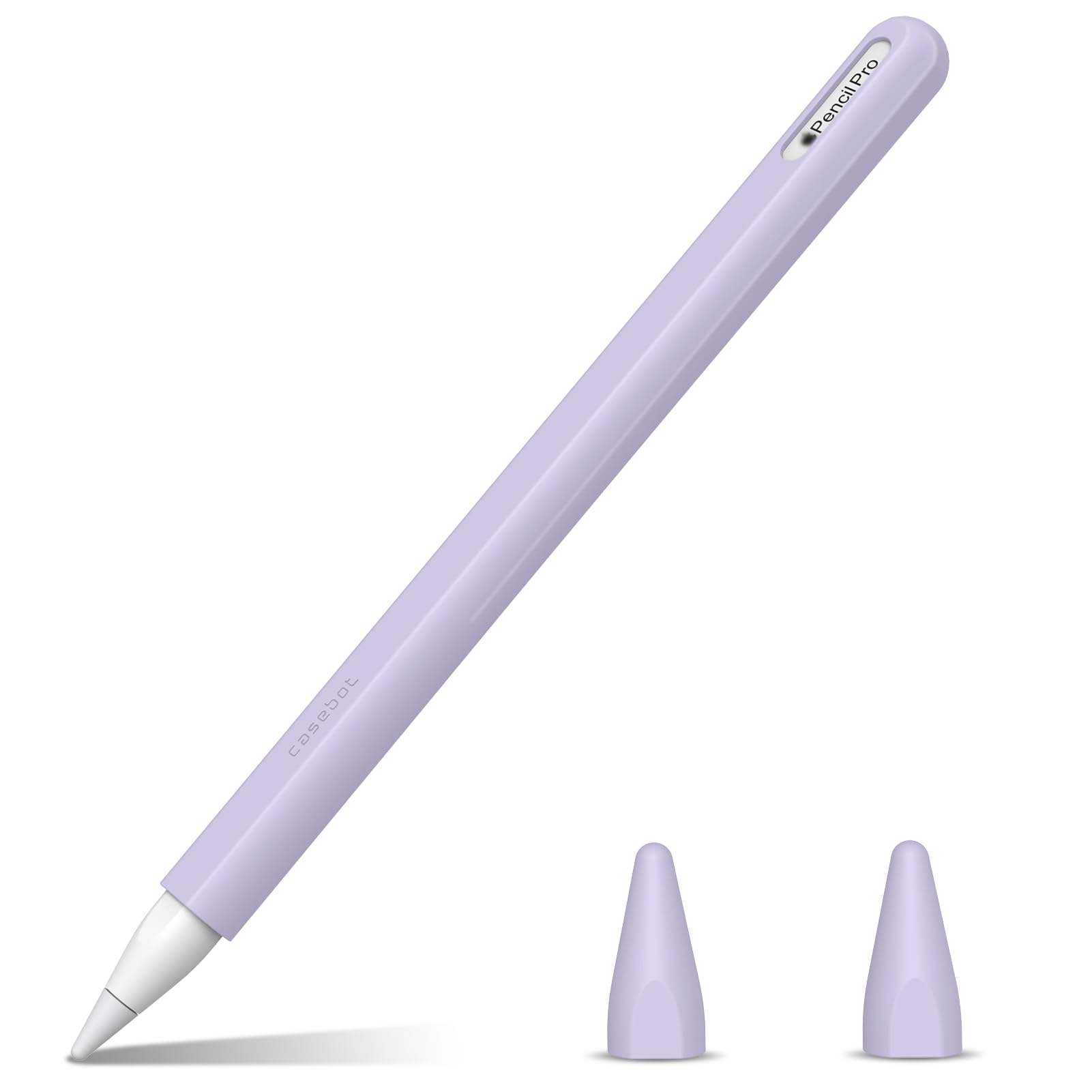 Fintie Silicone Sleeve for Apple Pencil Pro & Apple Pencil 2nd Generation, Light Pen Skin Case Cover Soft Protective Grip Holder with 2 Nib Covers Accessories, Lilac Purple