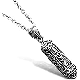 925 Sterling Silver Mezuzah Pendant Necklace - Unisex Judaica Jewelry Hypoallergenic - Religious Necklace with 18-Inch Chain Perfect Bar Bat Mitzvah Hanukkah Gift for Men Women