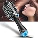 Hair Dryer Brush - Multifunctional Electric Hot Air Round Brush Blow Dryer - One Step Negative Ions Hair Brush Dryer Straightener & Styler Reduce Frizz and Static (Blue)