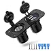 Electop Dual USB Socket Charger 2.1A & 2.1A with LED + 12V Power Outlet Cigarette Lighter Socket, Triple Function Panel for Car Marine Vehicle Motorcycle ATV