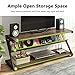 LITTLE TREE TV Stand, Entertainment Center with Shelves for 60 Inches TVs, Large 3-Tier Media Stand with Metal Frame, Industrial Rustic TV Console Table for Living Room