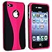 INSTEN Snap-on Rubber Coated Case for Apple iPhone 4S AT&T / Verizon / Sprint, Hot Pink / Black