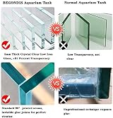 BEGONDIS 35 Litre Rimless Low Iron Glass Aquarium Tank 45x28x30cm view 2