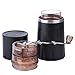 All in One Coffee Maker Manual Coffee Grinder Portable Grind & Brew Travel Mug with Ajustable Ceramic Burr and Foldable Hand Crank Bonus a PP Lid Bariours Series by Ingenuity & Senhs (Black)