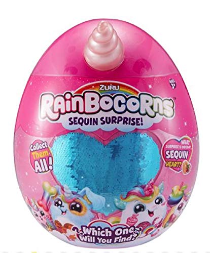 Rainbocorns Sequin Surprise - Pink Horn, Blue Heart