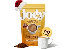 JOE'Y Joey Mushroom Coffee Alternative with Cacao Dandelion Root, and Chicory, Instant Mushroom Coffee Substitute with Superfoods, Vegan Gluten-Free Energy Drink for Focus and Calm, 60 Servings