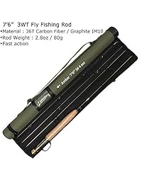 anglerdream Archer pesca con mosca Rod 4 secciones, 3 4 5 8 WT acción rápida verde oscuro   Caña de mosca grafito im 10 36T Fibra de Carbono   Caña de mosca CNC mecanizado dorado tubo de asiento de carrete con Cordura paño de aluminio