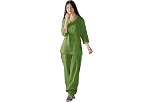 KSUA Womens Tai Chi Uniform Chinese Kung Fu Clothing Cotton Tai Chi Suit with Three-Quarter Sleeves