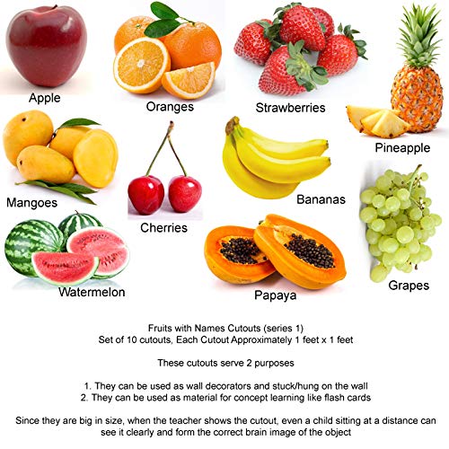 Buy Goappugo Play School Decoration Items 10 Fruits Cutouts With