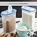Extra Large Cereal Containers Storage Set - [2 Pack,168oz. 21 cup] Airtight Silicone Sealed Locking Lids extents freshness - Space Saving Kitchen Pantry Containers - Food storage containers For Flour.
