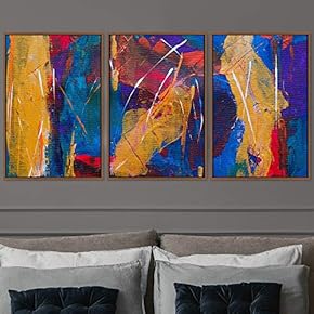 signwin 3 Piece Framed Canvas Wall Art Abstract...