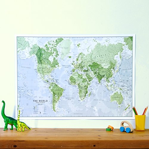 Glow in the Dark Map of the World - Map is illuminated at night - Children's Educational Poster