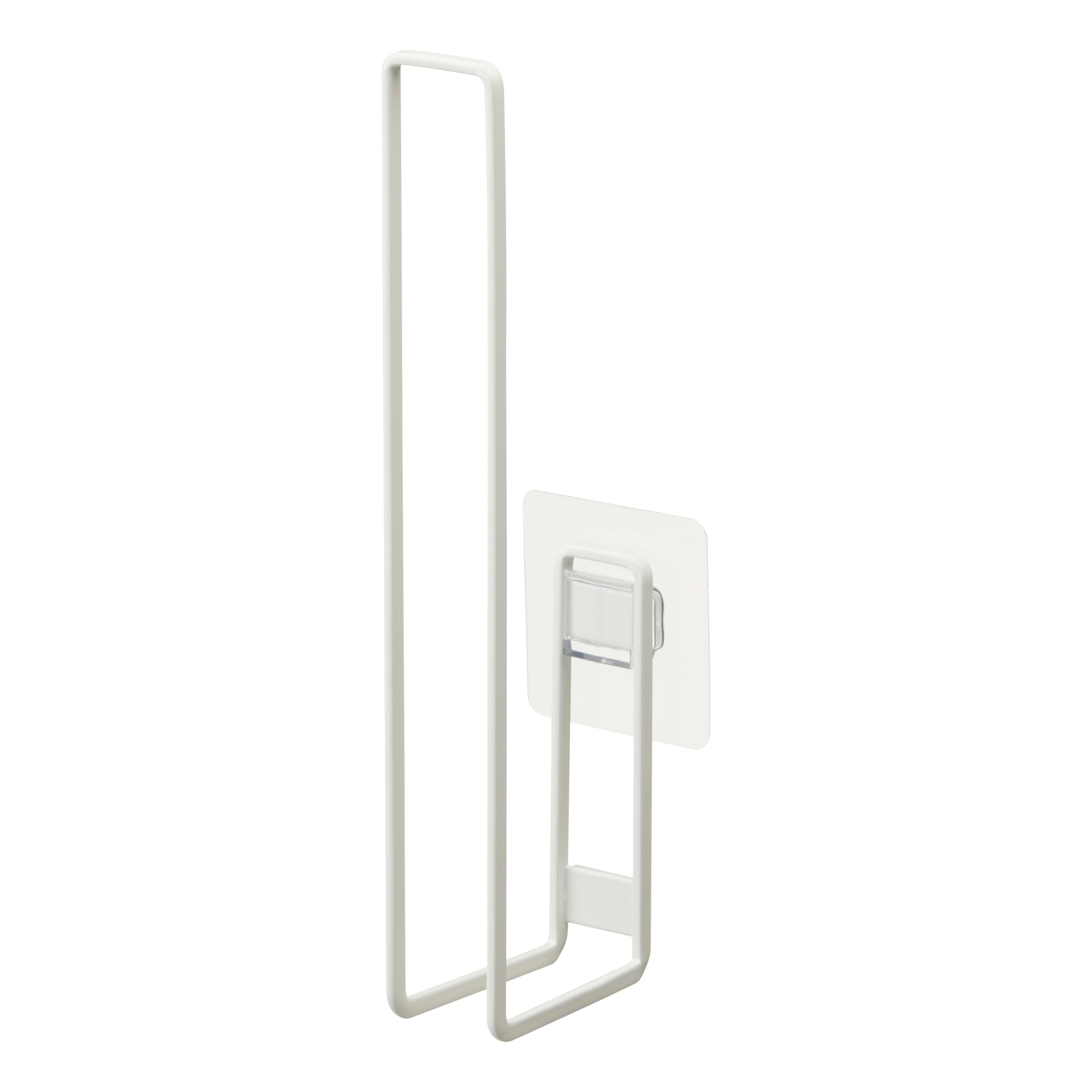 Yamazaki 5989 TOWER Film Hook Toilet Paper Holder, white, Steel/Silicone, Minimalist, 3.7 x 7.3 x 25 cm