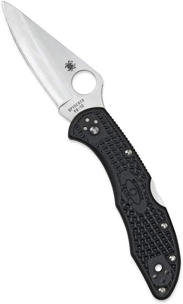 Spyderco Delica 4 Spyder Edge Folding Knife, Black, 15.2 x 2.5 x 2.5 cm; 4.54 g