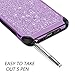 Note 8 Case, Galaxy Note 8 Case, BENTOBEN 2 In 1 Glitter Sparkle Bling Hybrid Hard Covers with Shiny Faux Leather Chrome Shockproof Bumper Protective Case for Samsung Galaxy Note 8 (6.3 inch) Purple