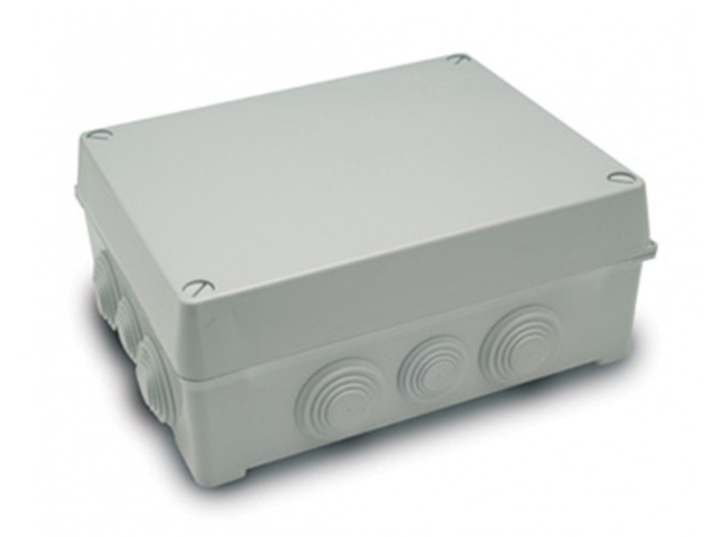 FAMATEL - IP55 Waterproof Box | Lid with Screws | with Cones | 310 x 240 x 125 | Grey