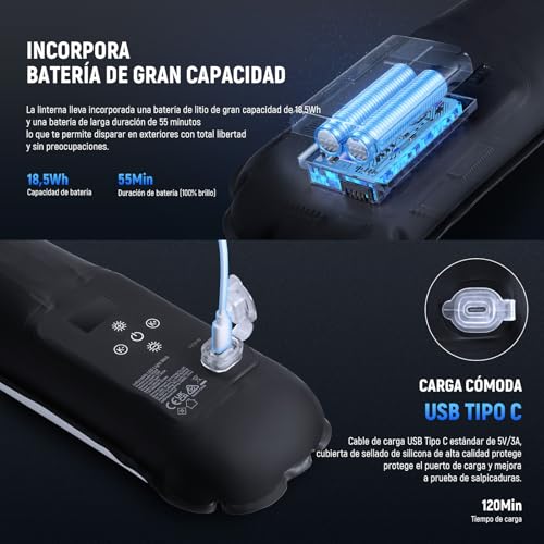 NEEWER BÁSICO 21W Tubo Luz LED Manual 35.5"/90cm, Iluminación Video Inflable Bicolor Portátil TPU, 2700-6500K 1300Lux 12 Efectos CRI95 2500mAh Batería, para Fotografía Estudio Grabación, GC21B