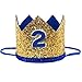 Maticr Shiny 2nd Birthday Crown Baby Boy Prince Headband Party Supplies (Large Gold Royal 2)