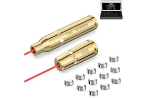 MidTen Laser Bore Sight for .223REM/ 9MM/ .40 S&W/ 45ACP/ 243/308WIN Red Laser Boresighters with 12 Batteries Bore Sighting Kit