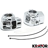 Krator Chrome Handlebar Switch Housings Control Cover Kit For 2006-2012 Harley Davidson Street Glide FLHX (WITHOUT Cruise Control)